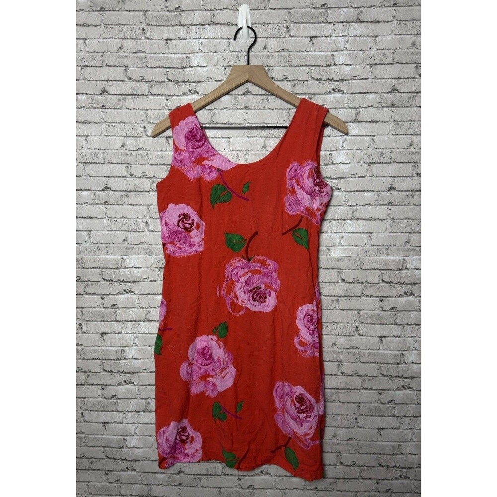 Jams World Dress Women's Cotton Rose Floral Sleeveless Rayon Size Large